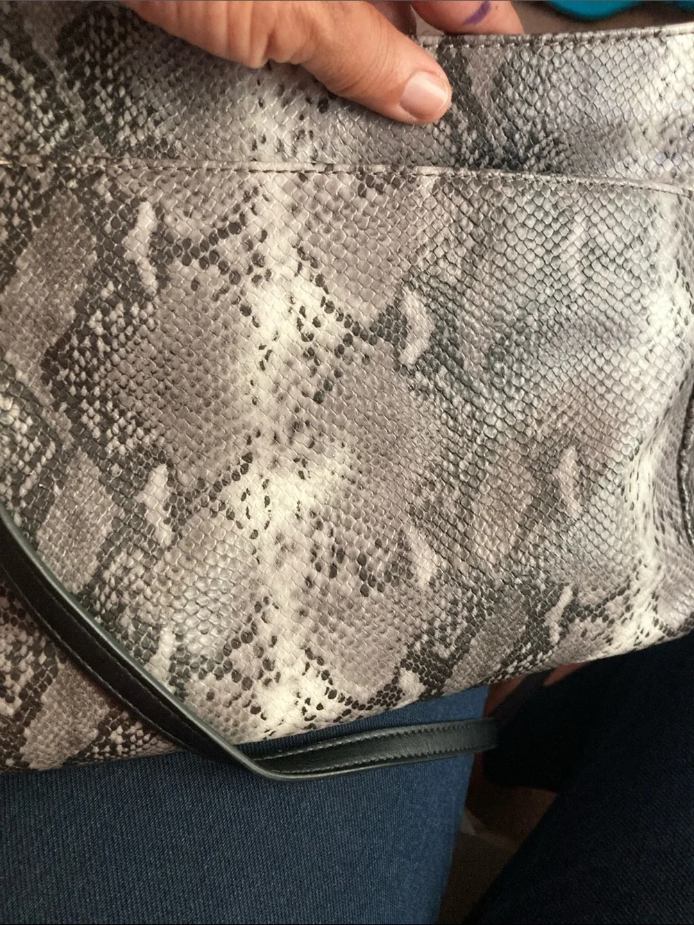 Simply Vera Vera Wang Gray Snake-Print Crossbody Bag
